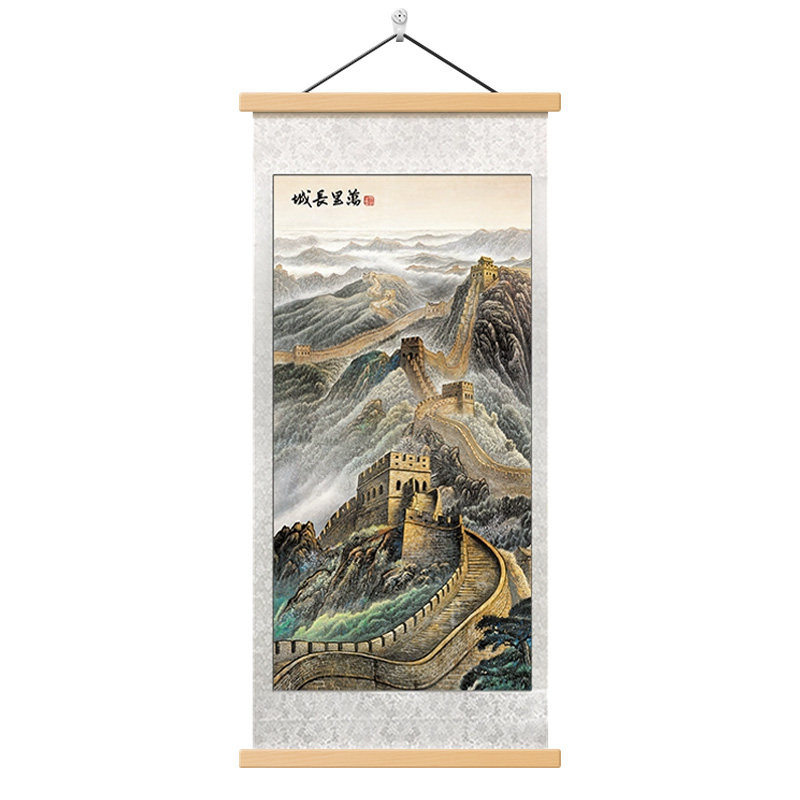 新中式万里长城玄关挂画