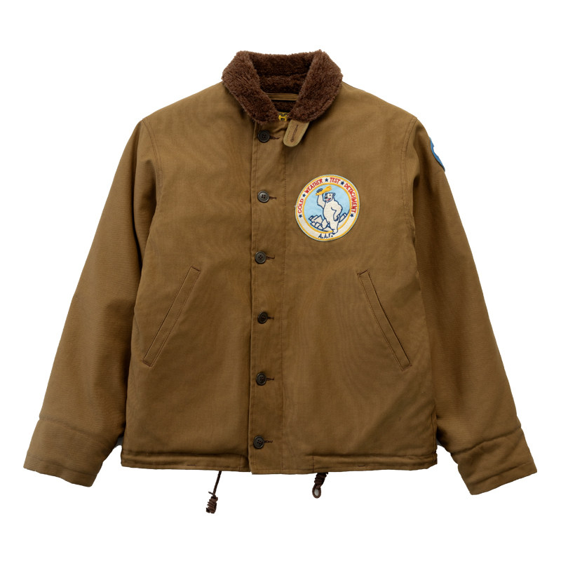 N1甲板服纯棉色织夹克羊驼毛棉服咔叽复古海军棉衣非freewheelers