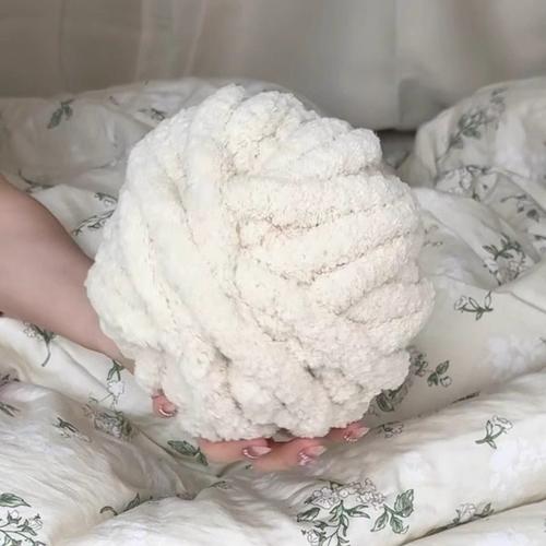 冰条线粗毛线大团宿舍梯子软包防滑防撞超粗手工编织手指围巾毛线