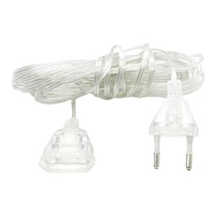 LED彩灯闪灯配件流水瀑布灯串电源延长线3米200V欧规加长线两孔插