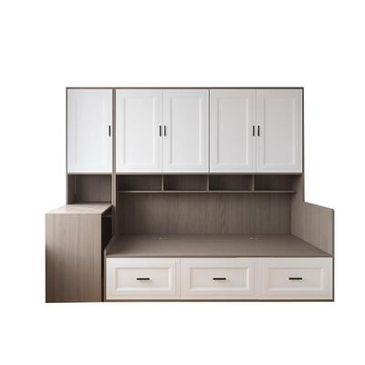 实木衣柜床带书桌组合