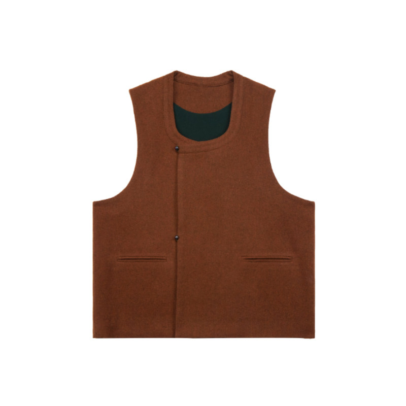 谜阿凰【赤灵坦领马甲】新中式原创日常通勤外穿冬季女款红色比甲