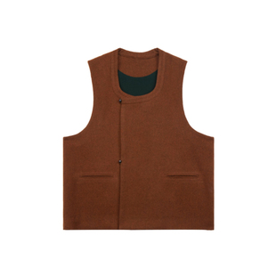 谜阿凰【赤灵坦领马甲】新中式原创日常外穿冬季羊毛女款红色比甲