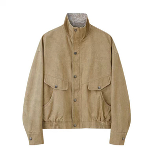 DIDDIMODA 腰果花拼接洗水长袖立领宽松夹克外套+针织衫+半裙