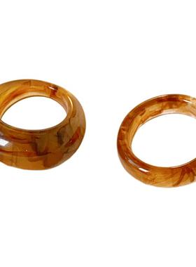 复古棕色流光食指戒指轻奢高级感