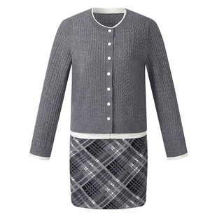 【舒心】首降5折|歌莉娅通勤套装女秋季格雷系一整套穿搭两件套