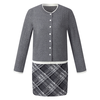 歌莉娅秋季格雷系穿搭两件套装女