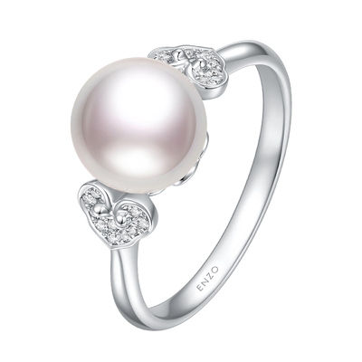 ENZO18K金海水珍珠钻石戒指