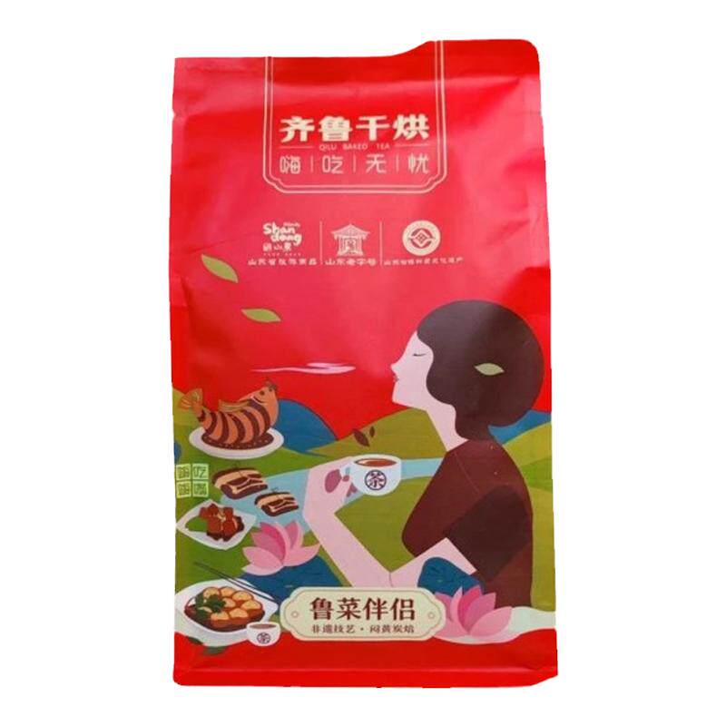2026山东黄茶嗨吃无忧二级300g实惠袋装炭焙茶齐鲁干烘焦香醇厚