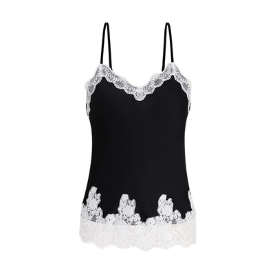 miorastudio法式复古拼接蕾丝花朵吊带背心 设计感气质内搭抹胸