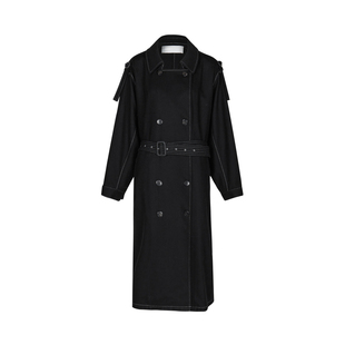 【LESS×Samuel】秋季绵羊毛长款设计感呢子呢大衣女2M9811480