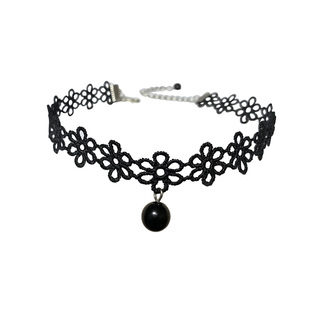 四叶草项链女锁骨链黑色颈带脖子装饰品毛衣项圈蕾丝珍珠配饰颈链