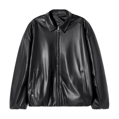 ALLIN 黑色cleanfit皮衣外套男秋冬高级感痞帅美式潮牌机车皮夹克