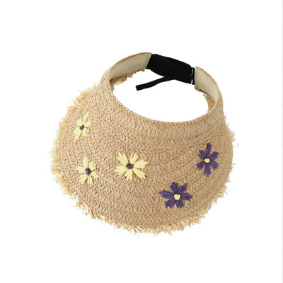 夏季草编空顶遮阳防晒大檐帽女