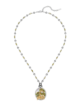 【朱珠共创】MOH年度金标系列金福狮珐琅贝母窗景水晶奢华女项链