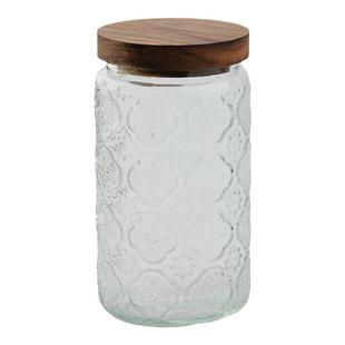 1000ML复古玻璃海棠花咖啡豆食品储存零食茶叶罐子厨房收纳玻璃罐