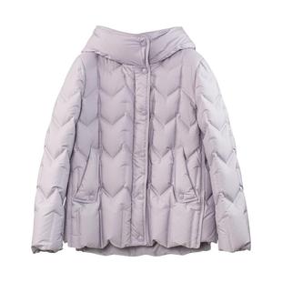 HONRN/红人轻薄短款防风连帽鸭绒羽绒服外套女款冬季HI59YR101