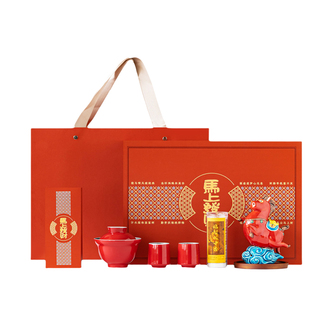 【新年礼】创意吉祥礼｜马踏祥云香器+大红袍茶叶礼盒丨马上发财