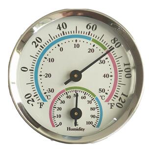 汽车车载温度表家用室内机械免电池直径57mm全铝壳指针式温湿度计