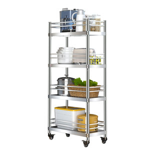 轻奢家居不锈钢厨房夹缝置物架冰箱旁侧小收纳宽20超窄可移动缝隙