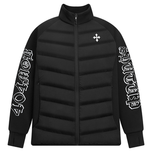 404MOB轻薄90白鸭绒2025新款排骨羽绒服男士拼接立领三防户外外套