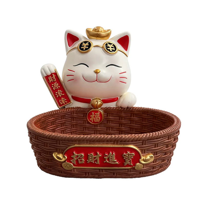 招财猫玄关钥匙收纳摆件