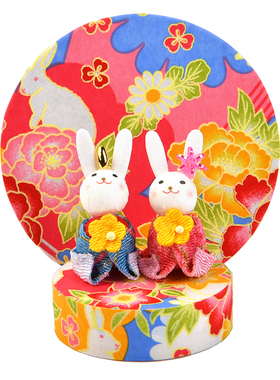 日本美浓和纸手工友禅小兔子摆件