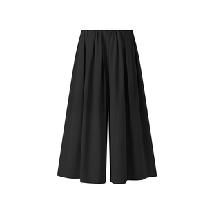 吴童童纯棉阔腿七分休闲裤女夏季新款韩系日常百搭宽松显瘦裙裤子