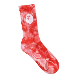 BA猿人扎染彩色袜子男女通用中高筒纯棉加厚毛巾底运动袜篮球袜子