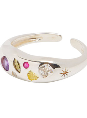 BZV橘子汽水925纯银彩色锆石戒指