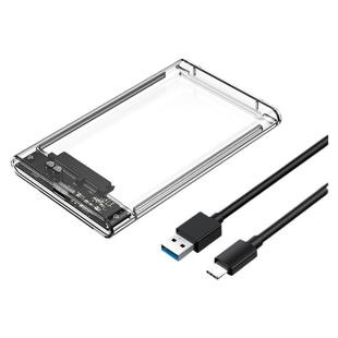 华顾透明2.5寸移动硬盘盒sata转USB3.1固态硬盘外接盒Typec读取器