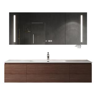 四季沐歌中古风陶瓷一体盆大尺寸浴室柜组合洗脸洗手盆洗漱台盆柜