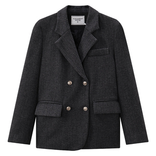 库恩玛维OL气质轻熟风西装领羽绒服女2025年冬季新款95白鸭绒外套