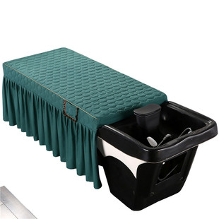 可定做洗头床罩美容床罩单件美容院美体用床套纯色摩纹绣床保护套