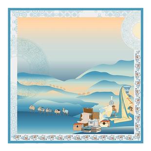 绣娘丝绸新款丝巾真丝方巾高级披肩女外搭桑蚕丝围巾送礼礼盒