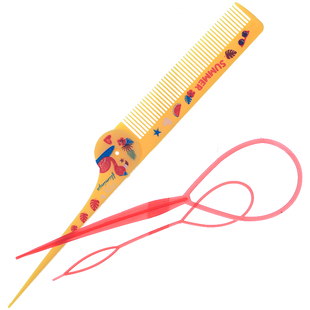 儿童编发分发线专用梳子尖尾折叠梳编发器拉发针女孩女童公主盘发