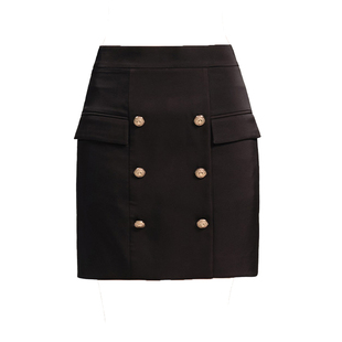 blood&glitter/璞德格骊黑色半身裙女夏2025新款短裙小个子裙子