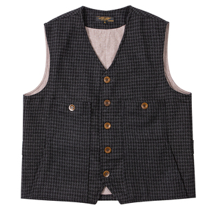 Secondorder FW24 Wool Work Vest 复古毛料千鸟格工装马甲