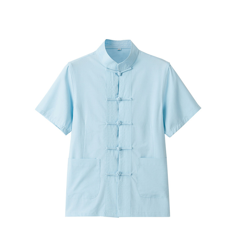 夏季薄款棉麻唐装女士短袖上衣服