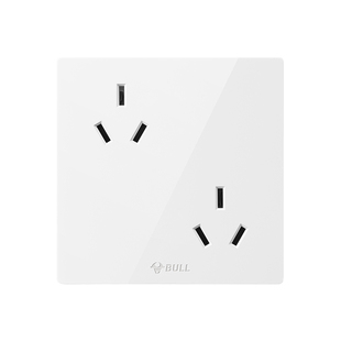 公牛六孔插座16a面板86型空调热水器大功率错位10A双三孔插座86型