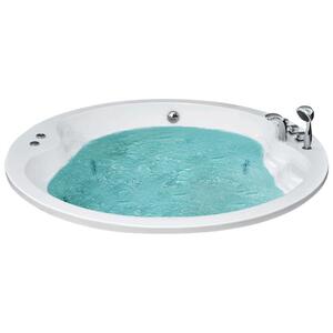 沃特玛嵌入式亚克力浴缸圆形情侣双人豪华冲浪按摩浴池浴盆1.6米