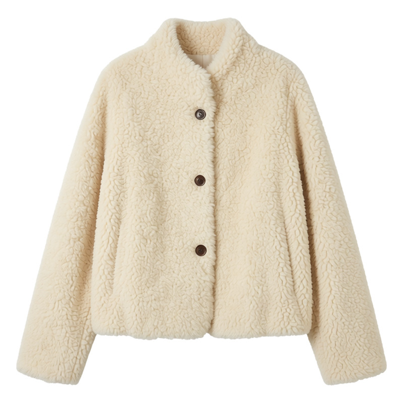 创宙 皮毛一体羊羔绒外套秋冬季小个子短款皮草外套女2025新款爆款洋气