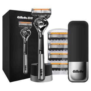 吉列引力盒剃须刀手动刮胡刀男士吉列锋速5刀片胡须刀锋隐致顺
