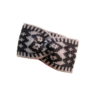 秋冬格子毛线针织交叉宽边束发带女款复古百搭头箍洗脸不勒头发饰
