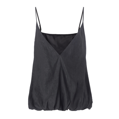 EVAOUXIU黑色V领吊带2026年春季商场同款铜氨丝时尚套头内搭外穿