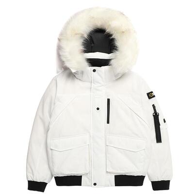 国家地理TARUGA女士户外休闲机能风派克服鸭绒连帽毛领羽绒服