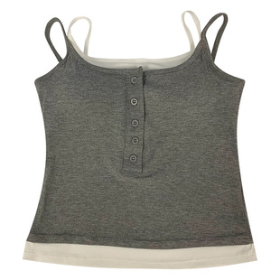 美式抹胸叠穿假两件撞色吊带背心女夏内搭外穿打底带胸垫美背上衣