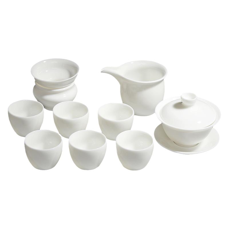 办公家用白瓷泡茶功夫茶具套装