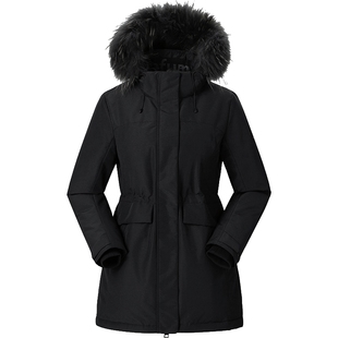 法国LAFUMA乐飞叶户外防泼水派克大鹅绒工装羽绒服男女款可拆卸帽