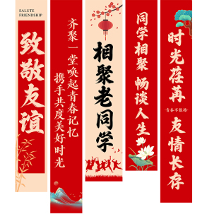 同学会场景布置装饰初高中班级聚会20纪念日氛围装饰横条幅挂布